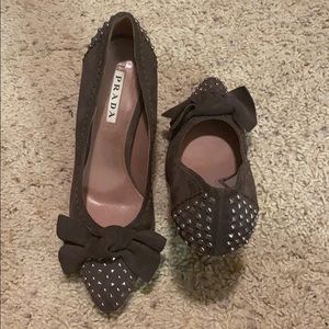 Prada suede heels